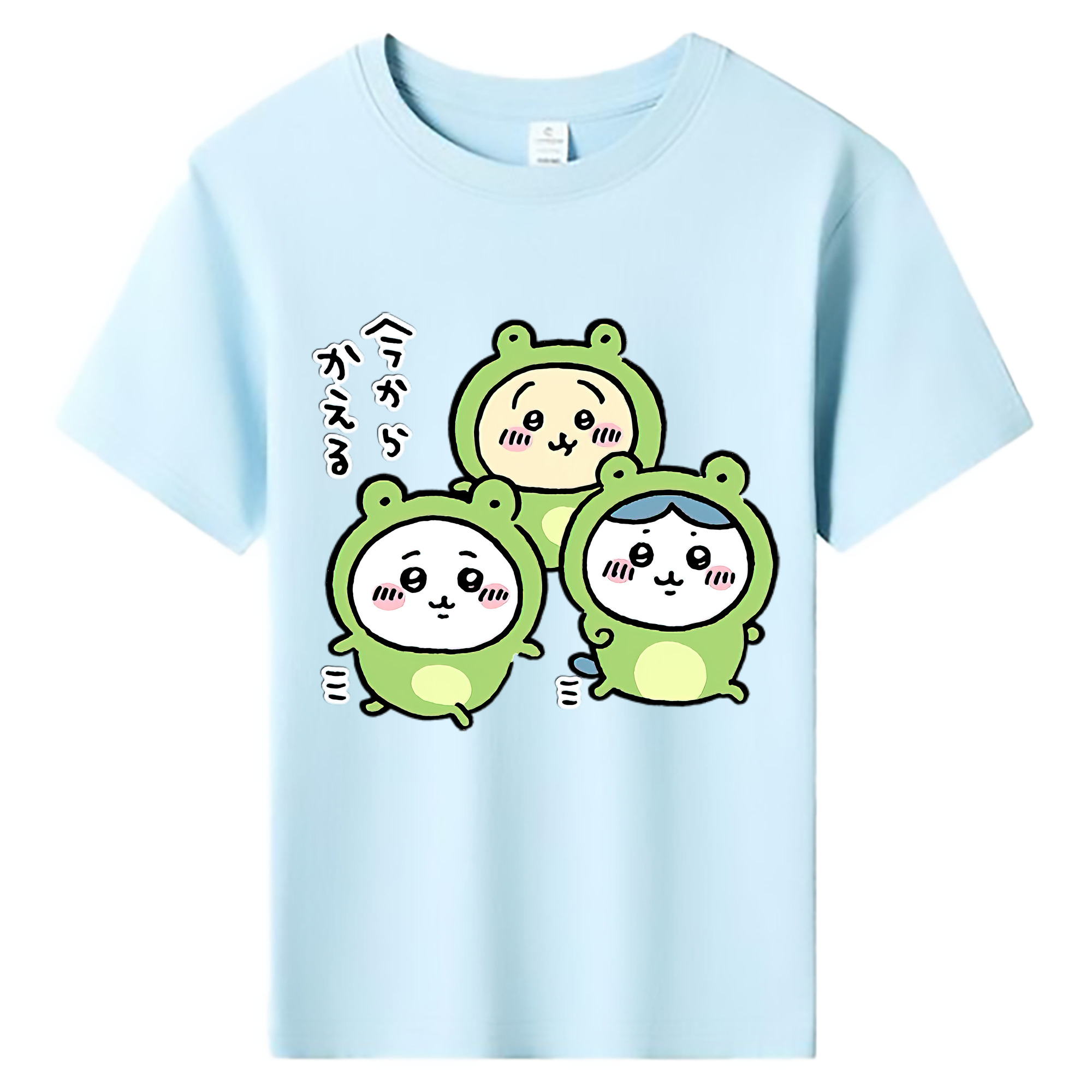 （画像用） ちいかわ ハチワレ Chii-kawa hachiware 綿100％キッズTシャツ（フロントプリント）
